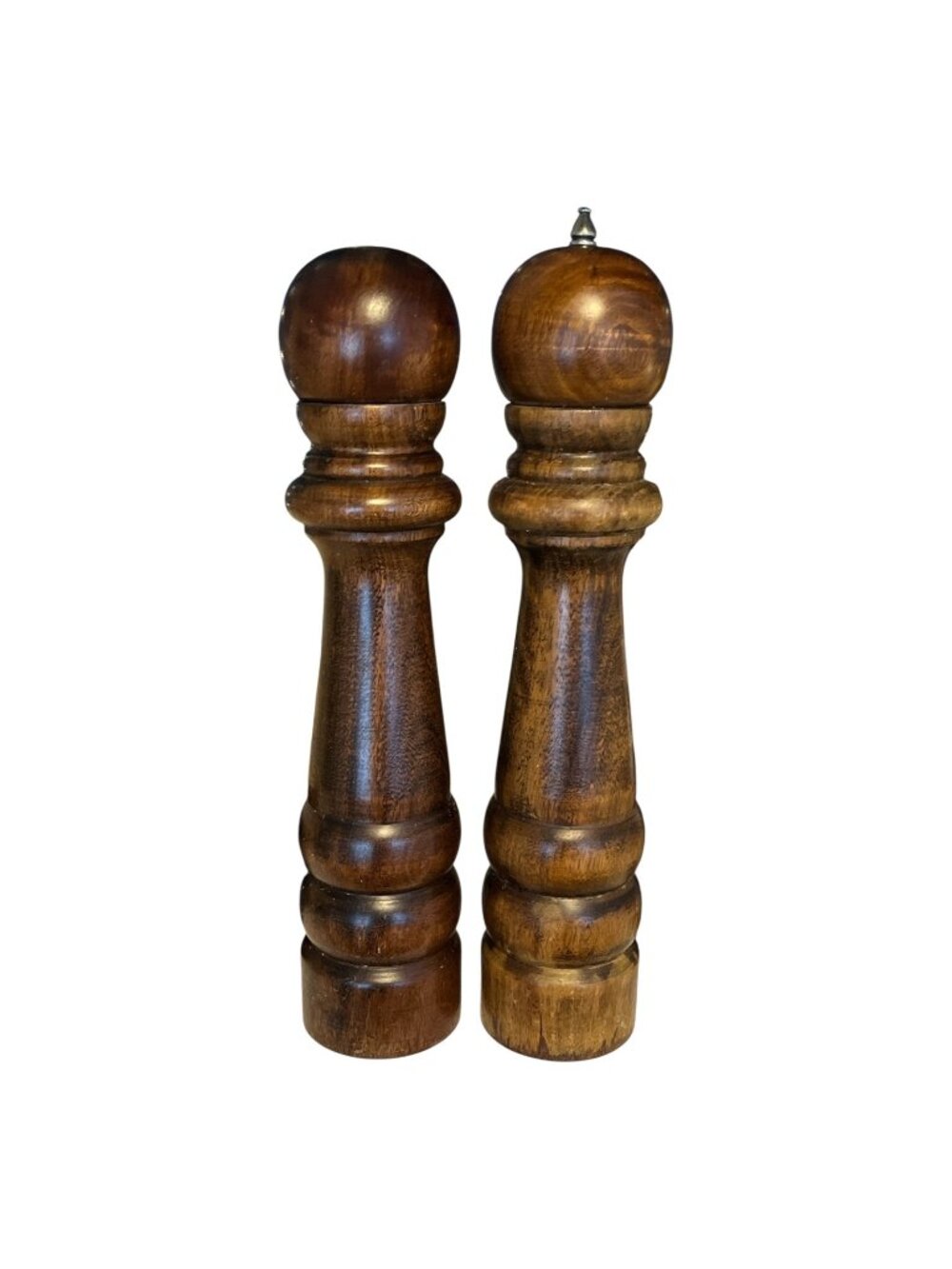 Vintage Goodwood 13" Wood Salt Shaker Pepper Mill Grinder Set Taiwan ROC